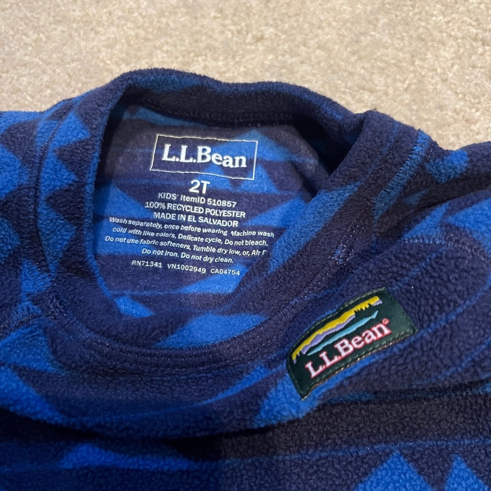 L.L. Bean Kids Blue Fleece Pullover